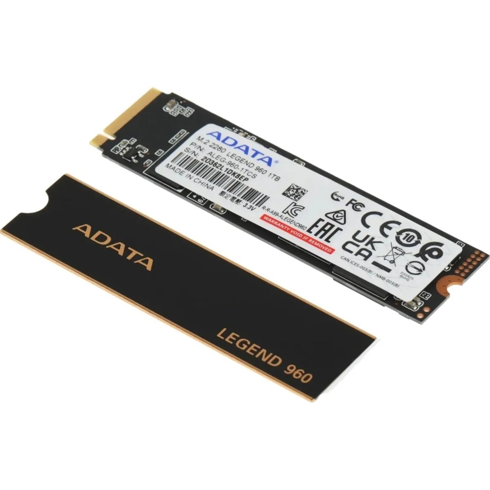 SSD накопитель A-DATA Legend 960 M.2 1Tb, PCI-E 4.0 x4 2280(ALEG-960-1TCS)