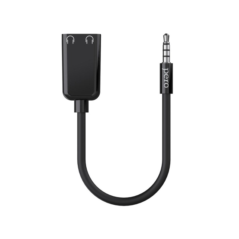Разветвитель аудио PERO AD06 AUX SPLITTER, черный