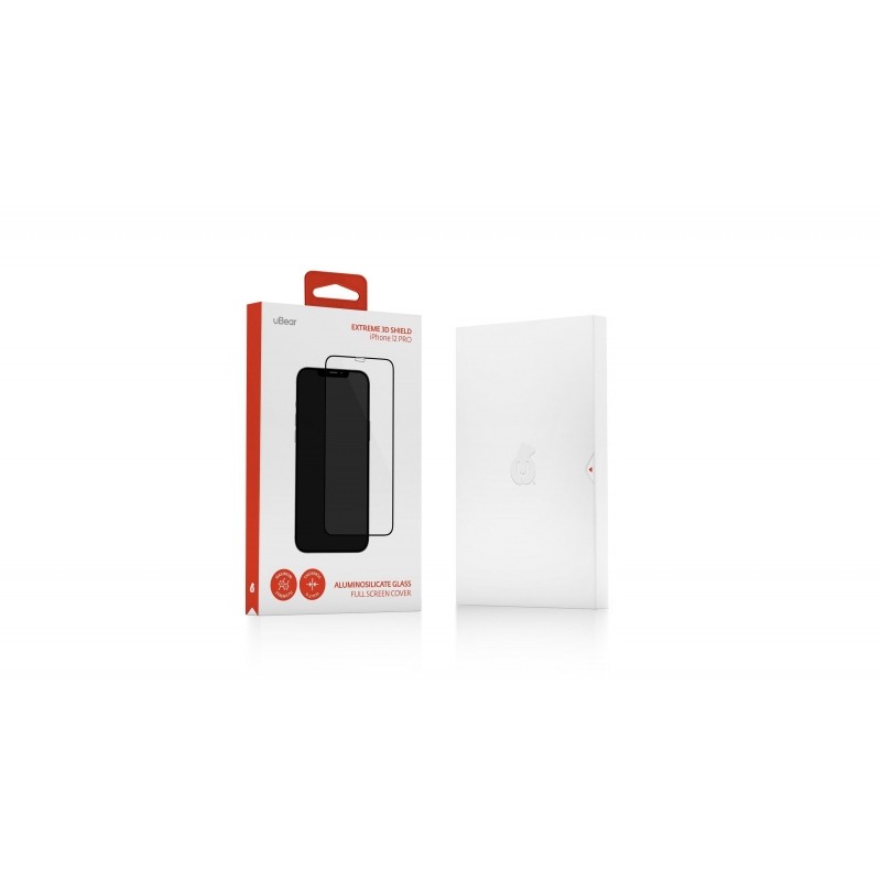 Защитное стекло Apple iPhone 12 / 12 Pro, 3D, uBear, ч, GL110BL03A3D61-I20