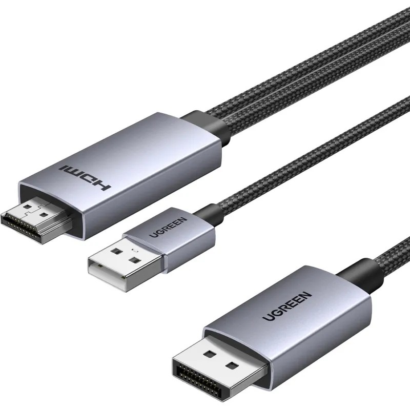 Кабель UGREEN HD169 (55329) HDMI to DisplayPort 4K@60Hz Cable 2м серый