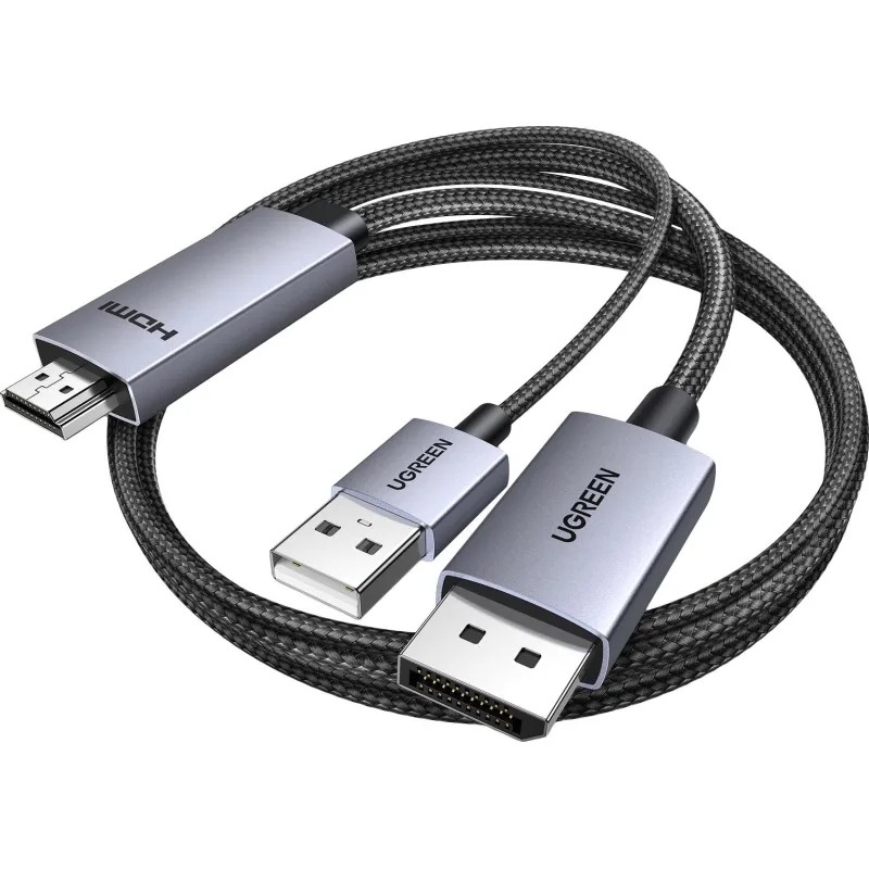 Кабель UGREEN HD169 (55329) HDMI to DisplayPort 4K@60Hz Cable 2м серый