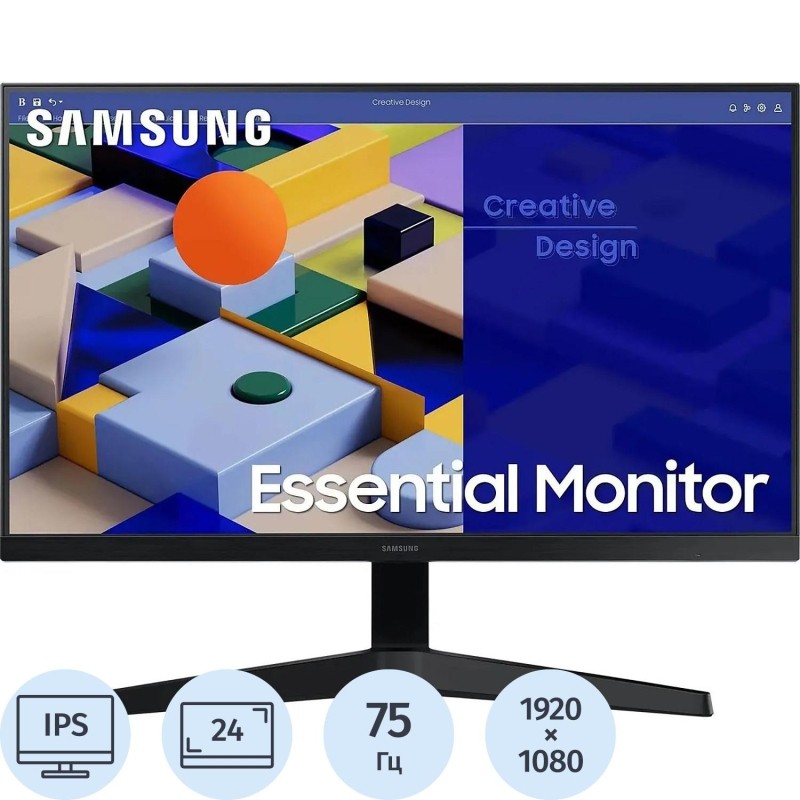 Монитор Samsung Essential S3 (LS24C310EAIXCI) 24/FHD/IPS/75Hz/250cd/5ms