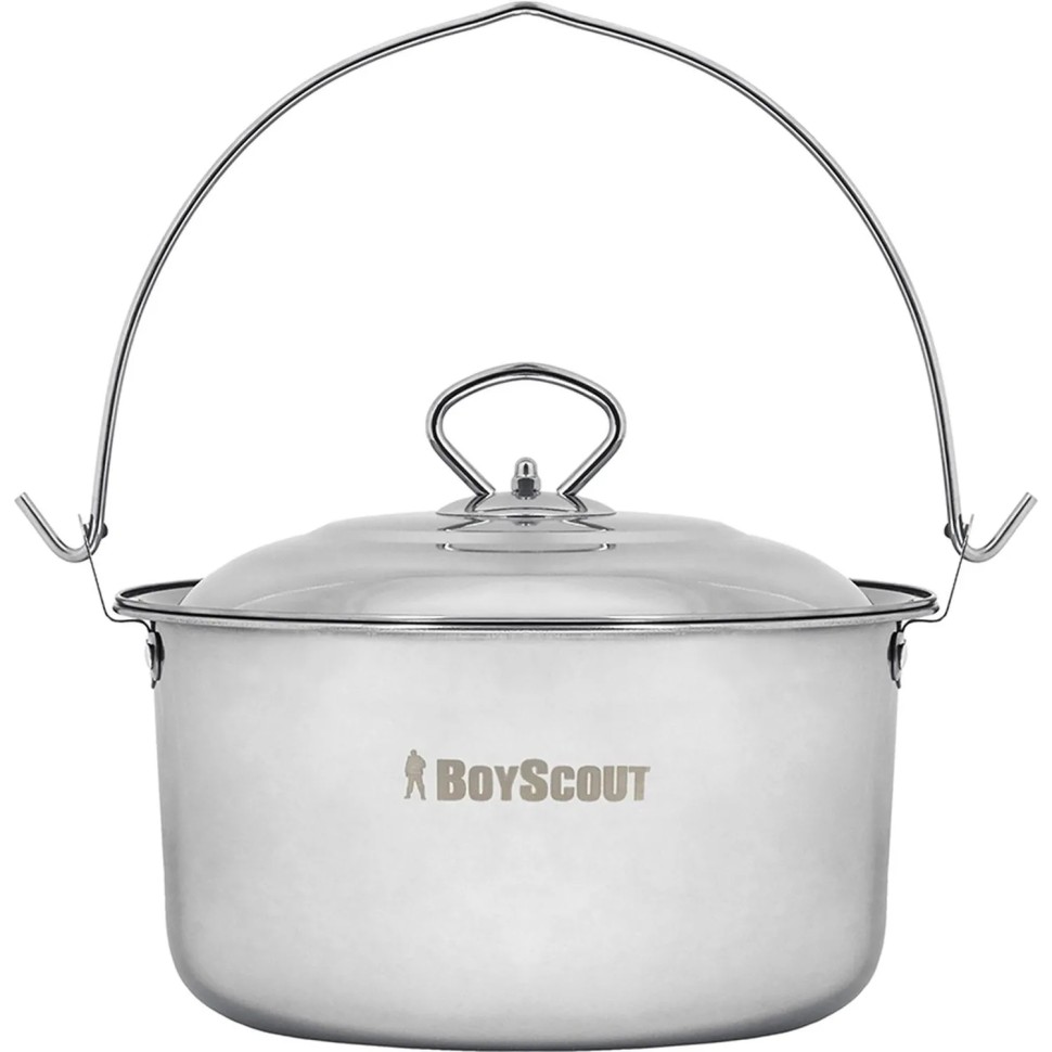 Котелок походный с крышкой, НЕРЖАВЕЮЩАЯ СТАЛЬ, 3 л, BOYSCOUT, 61161