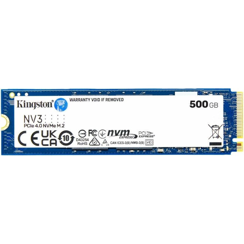 SSD накопитель  Kingston 500GB, M.2 2280, PCIe4.0x4, 3D TLC (SNV3S/500G)