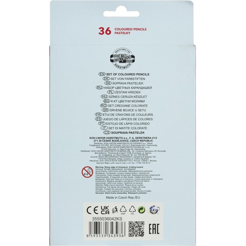 Карандаши цветные KOH-I-NOOR TEENAGE 36 цв/наб,точилка 3555036042KSRU
