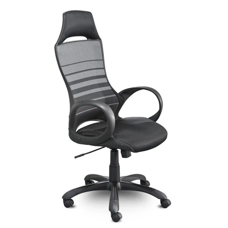 Кресло UP_Тесла М-709 black pl сетка/ткань черный, пластик