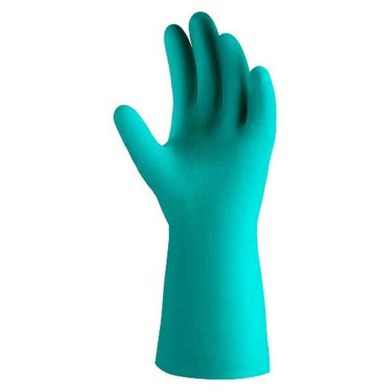 Перчатки нитриловые с хлопковым напылением JetaSafety JN711 цв.зелен. р.XXL