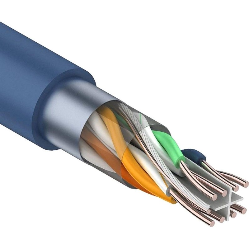 Кабель REXANT (01-0147) F/UTP, CAT 6, PVC, 4PR, 23AWG, INDOOR, SOLID,305м