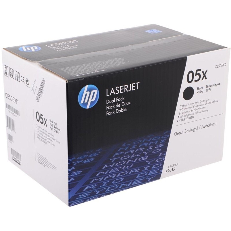 Картридж лазерный HP 05X CE505XD чер. пов.емк. для LJ Р2055 (2шт/уп)