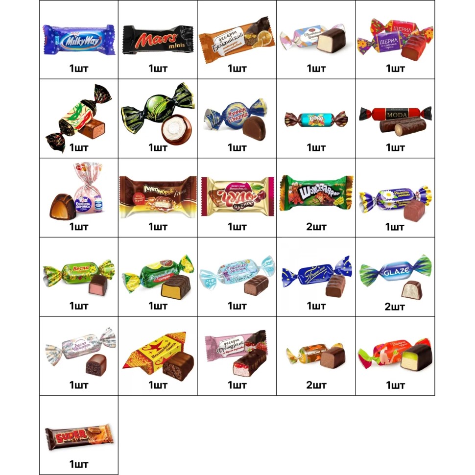 Новогодний сладкий подарок Праздничный бокс Картон 500 грамм, K060