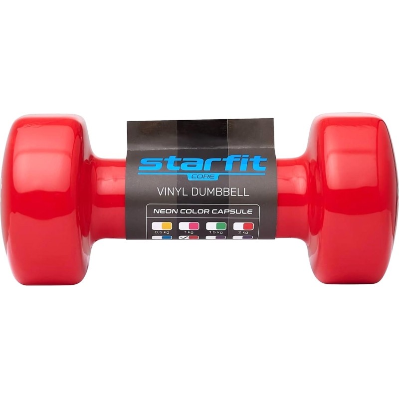 Гантель виниловая STARFIT DB-101 3 кг, красный., ЦБ-00001450