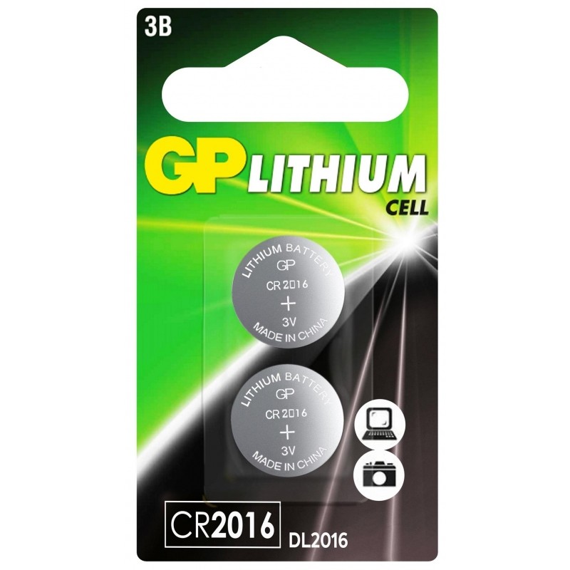 Батарейка GP CR2016, 3V, литий, GPCR2016-2CRU2, бл/2шт
