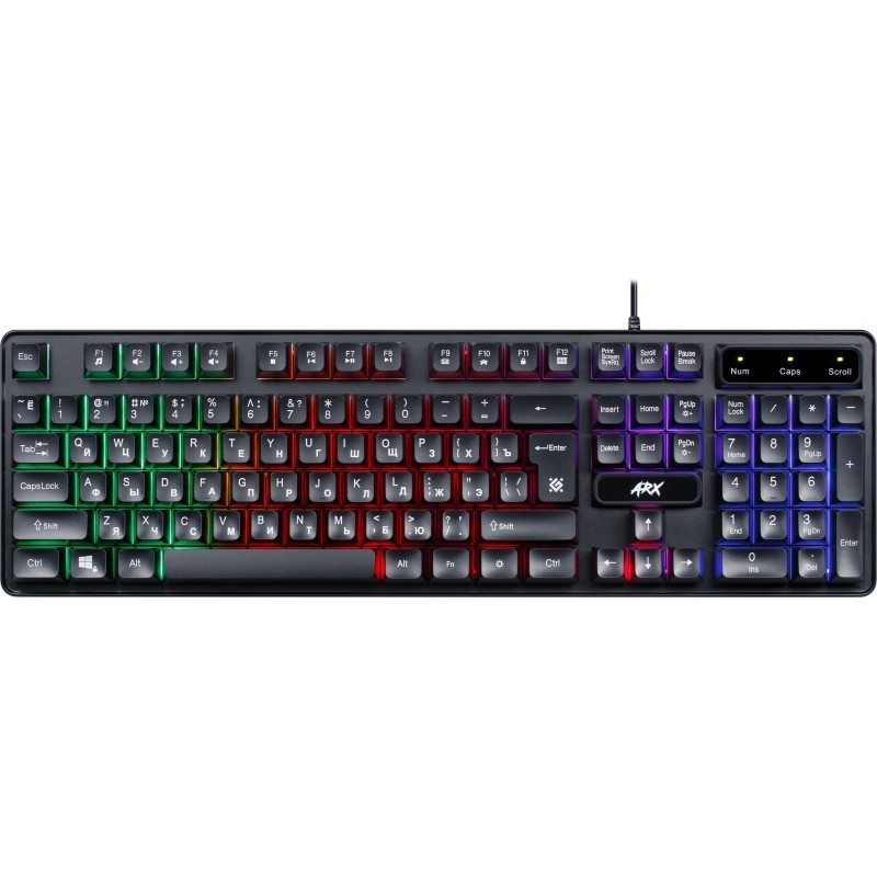 Клавиатура Defender Arx GK-196L RU проводн.игровая, радужн. подсветка 45196