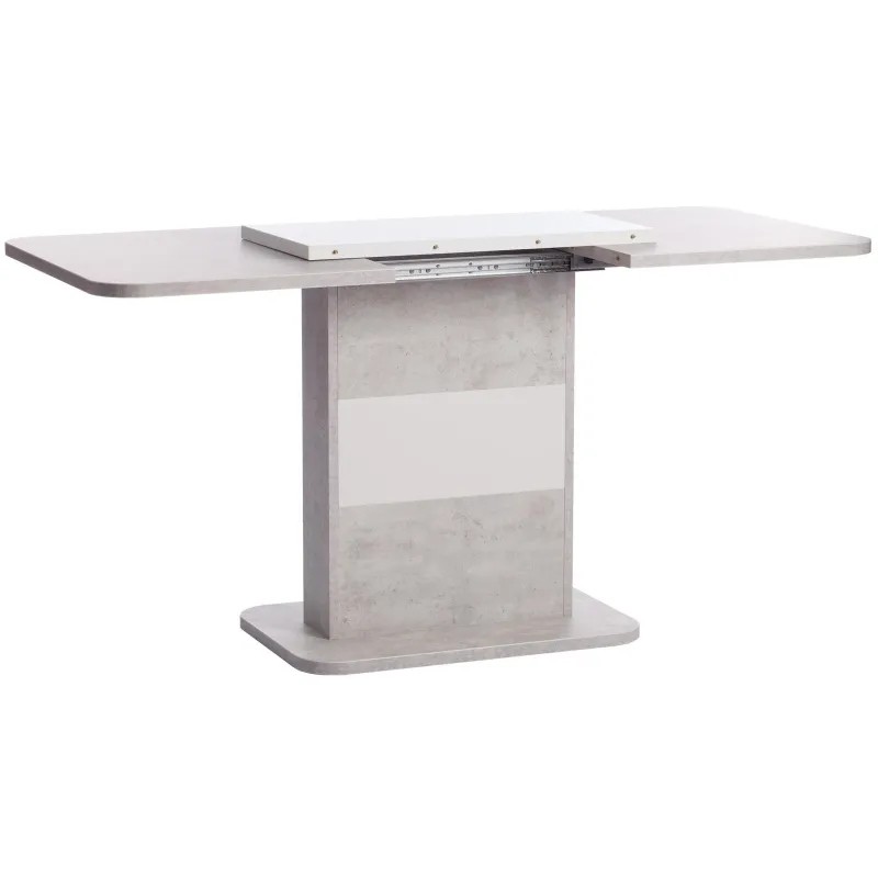 Стол обеденный UT_SMART ЛДСП 105-140х68,6х75см, Белый бетон/Белый