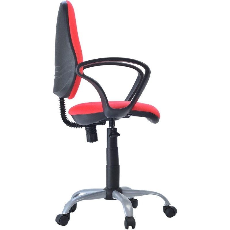 Кресло FA_EChair-222 PC ткань красная ТК12, Silver