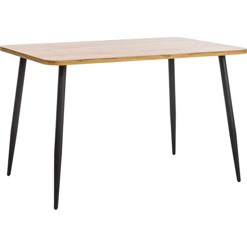 Стол PLUTO, ЛДСП/металл, 120x80x77 см, Дуб вотан/Черный