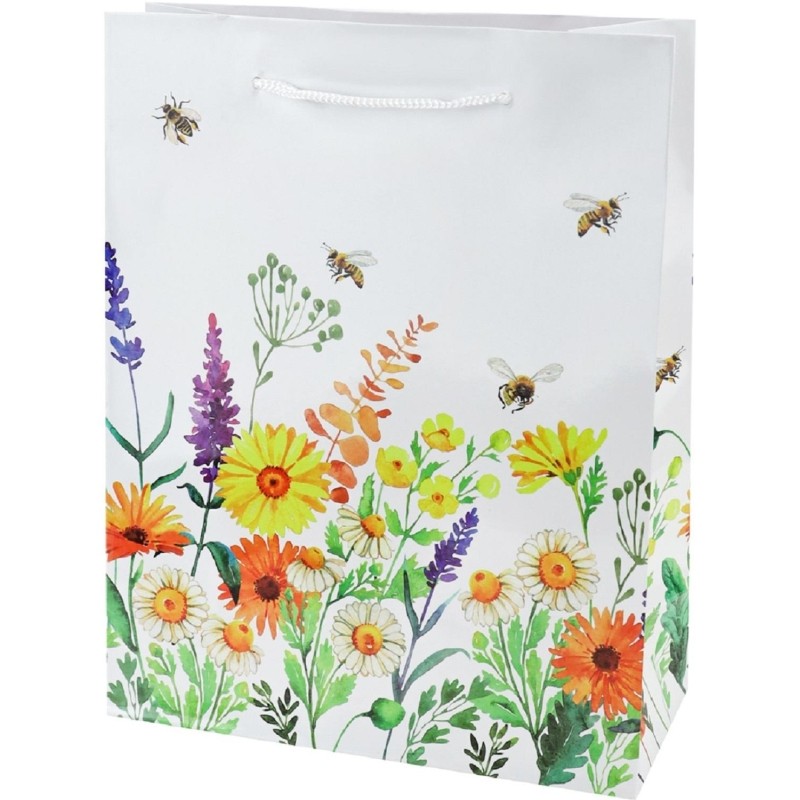 Пакет подарочный глянц.лам.Optima 18x23x8(М)Сезон. цветы,жёлт,128г ППК-4352