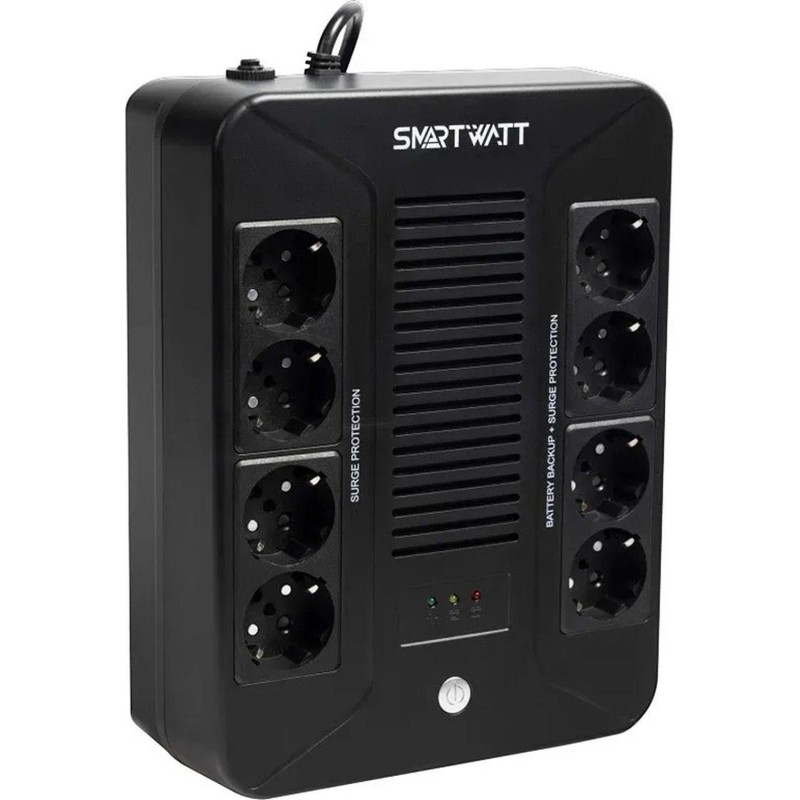 ИБП SMARTWATT UPS SAFE PRO 600 лин.-инт. 600VA/360W Brick 8xEuro, LED