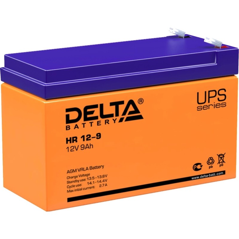 Батарея для ИБП Delta HR 12-9 12В/9, F2 (151x65x94мм)