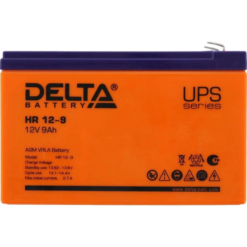 Батарея для ИБП Delta HR 12-9 12В/9, F2 (151x65x94мм)