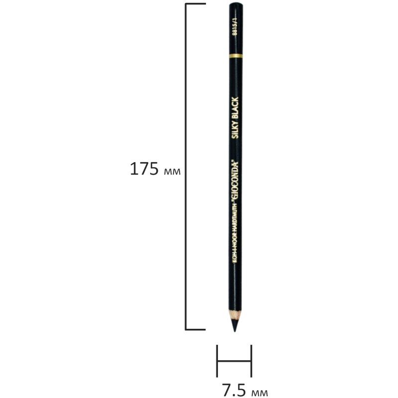 Карандаш цветной KOH-I-NOOR GIOCONDA SILKY B черный матовый 8815001001KS