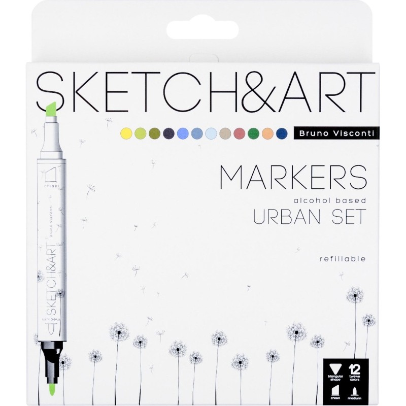 Набор маркеров для скетч.двустор. SKETCH&amp;ART Архитектура 12цв 22-0076/07