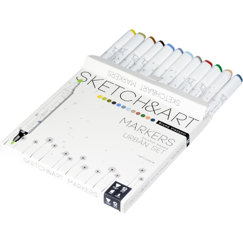Набор маркеров для скетч.двустор. SKETCH&amp;ART Архитектура 12цв 22-0076/07