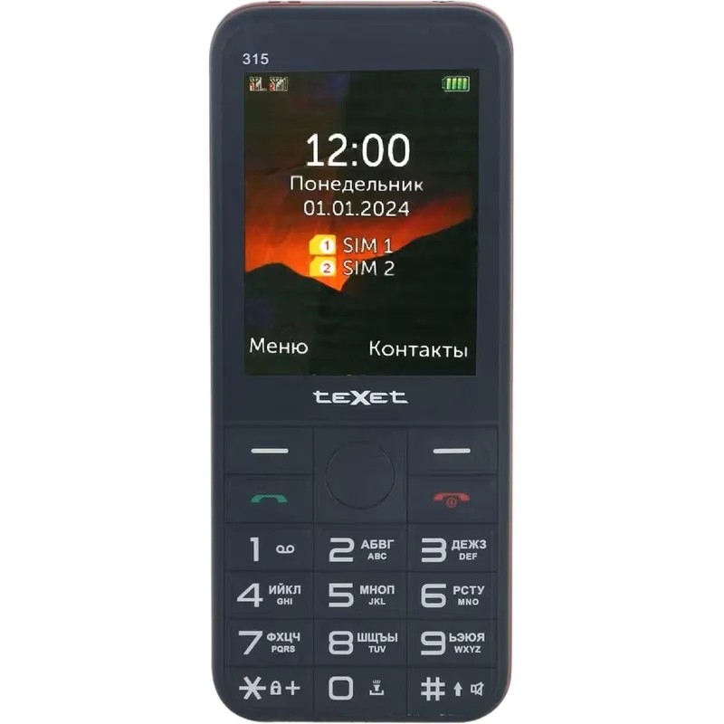 Мобильный телефон TeXet TM-315 цвет черный-красный