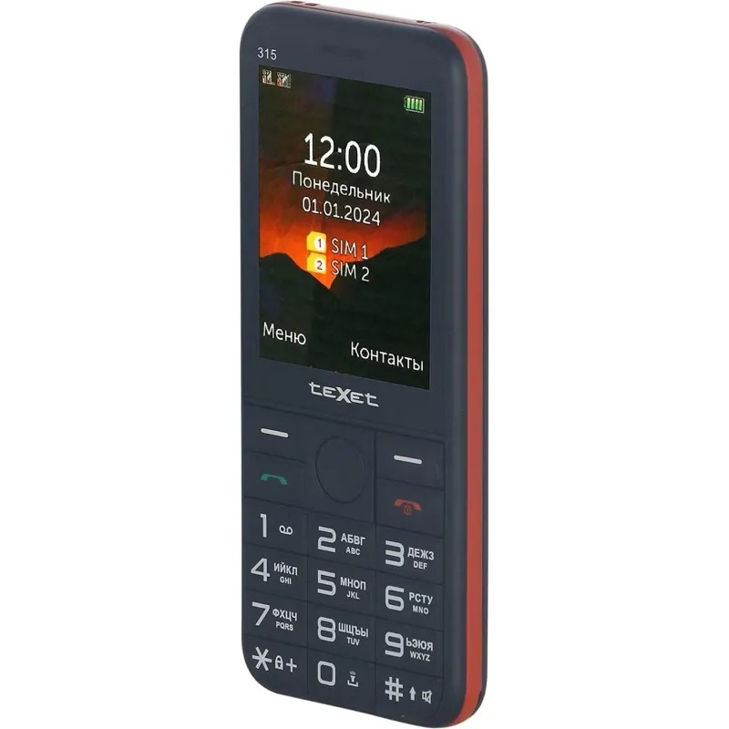 Мобильный телефон TeXet TM-315 цвет черный-красный