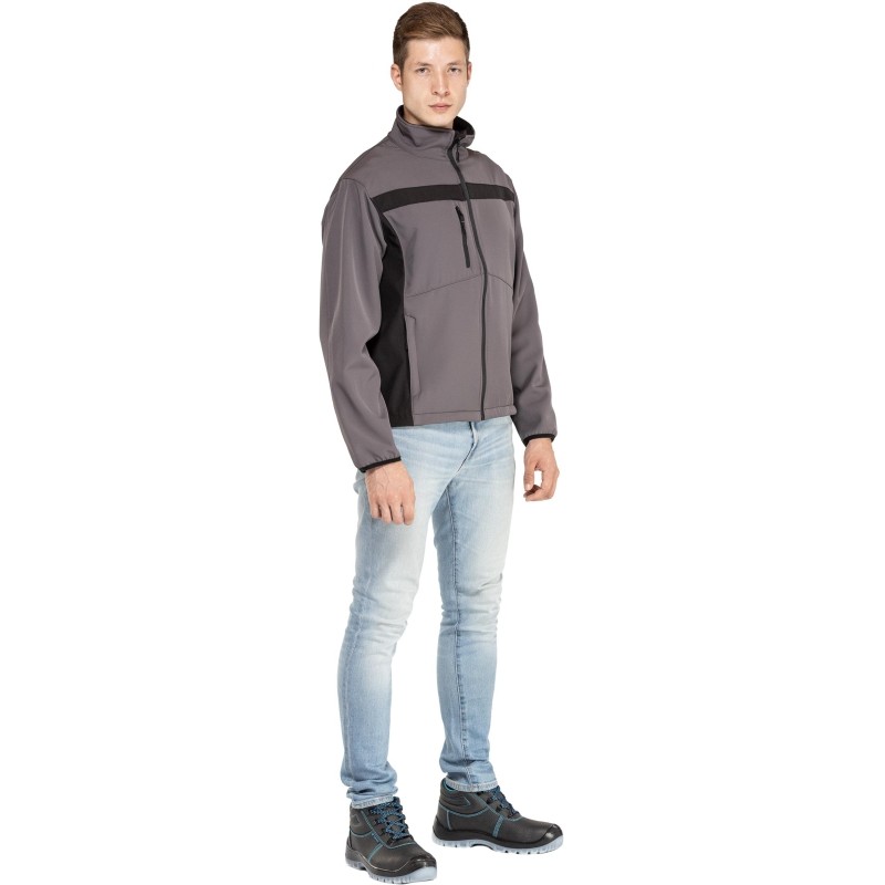 Куртка муж демисезонная софтшел LULEA cер/черн р.3XL(арт.LULE2GR3X)