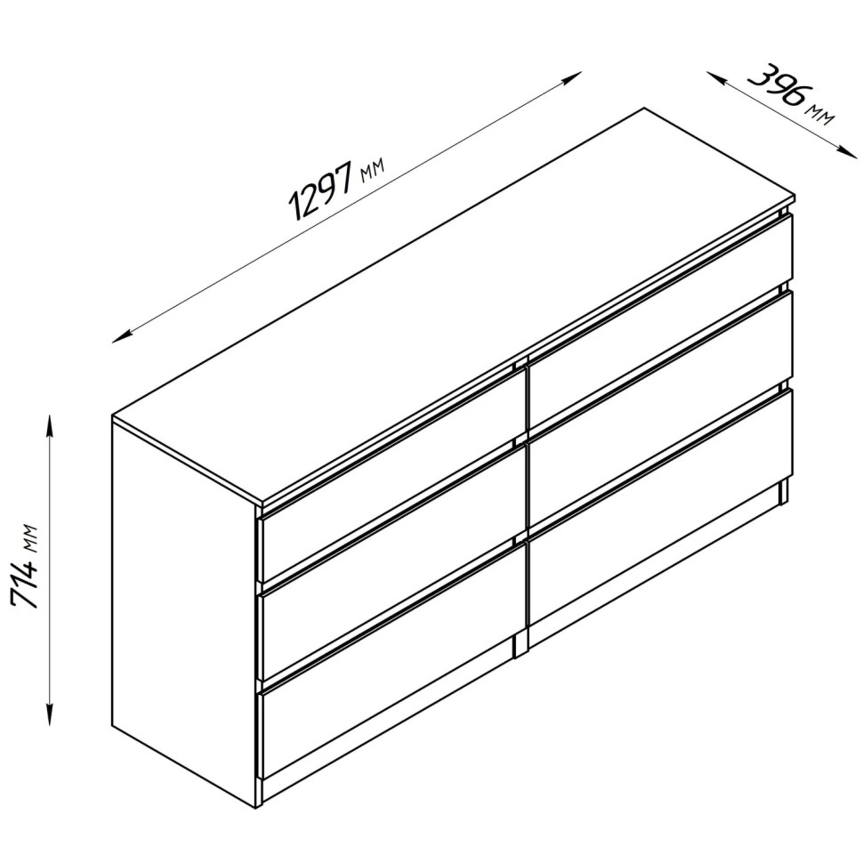 Комод ШС_Кастор 6 ящиков Дуб Венге Комод ШС_Кастор 6 ящиков Дуб Венге