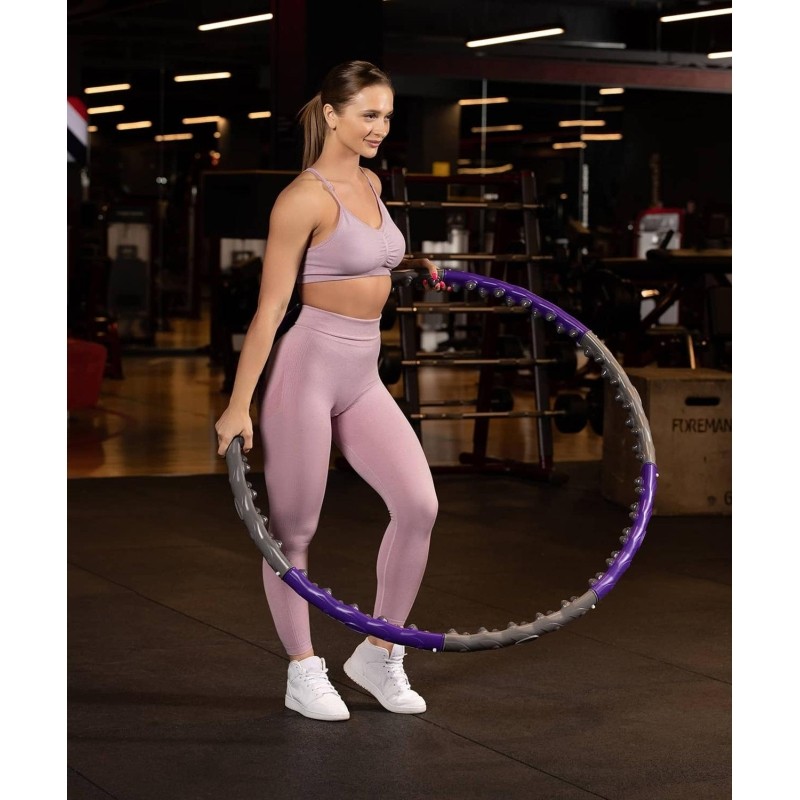Обруч массажный STARFIT HH-107 разборн, двухрядн, сер/фиол, УТ-00019066