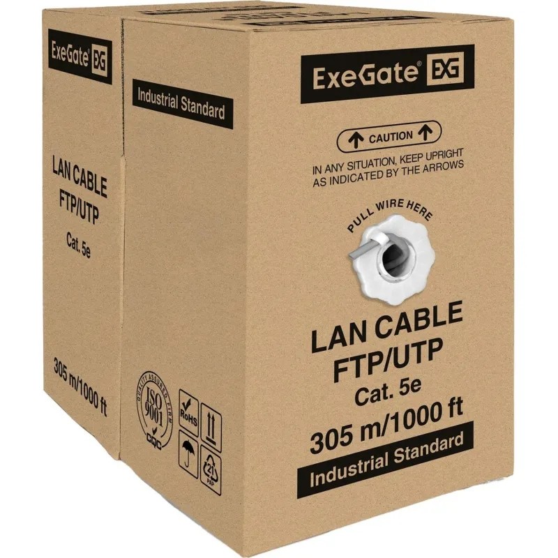 Кабель ExeGate UTP4-C5e-CU-S26-IN-PVC-GY-305 UTP