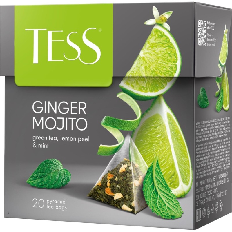 Чай TESS GINGER MOJITO зеленый пирамидки 20шт