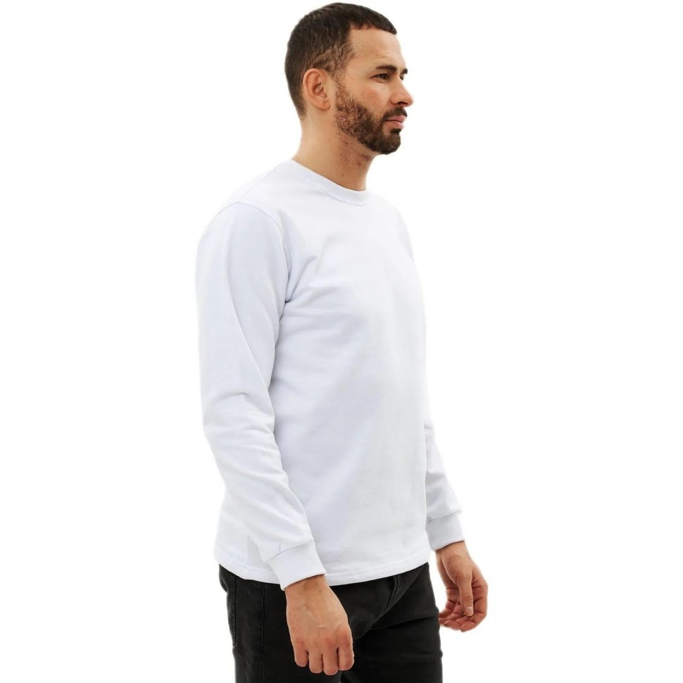 Толстовка 100% хб (240г) без капюшона, цв.белый, размер XXL