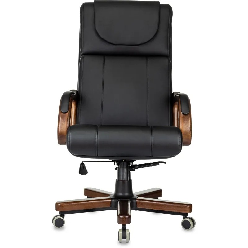 Кресло VB_ Бюрократ T-9933Walnut черный эко.кожа крестов. металл/дерево