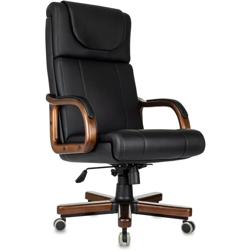 Кресло VB_ Бюрократ T-9933Walnut черный эко.кожа крестов. металл/дерево