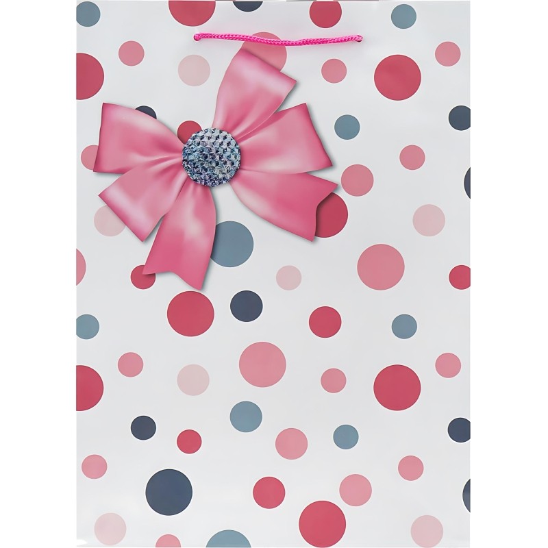 Пакет подарочный глянц.лам. Optima 22x31x10 см (ML)Роз. бант,128г ППК-4411