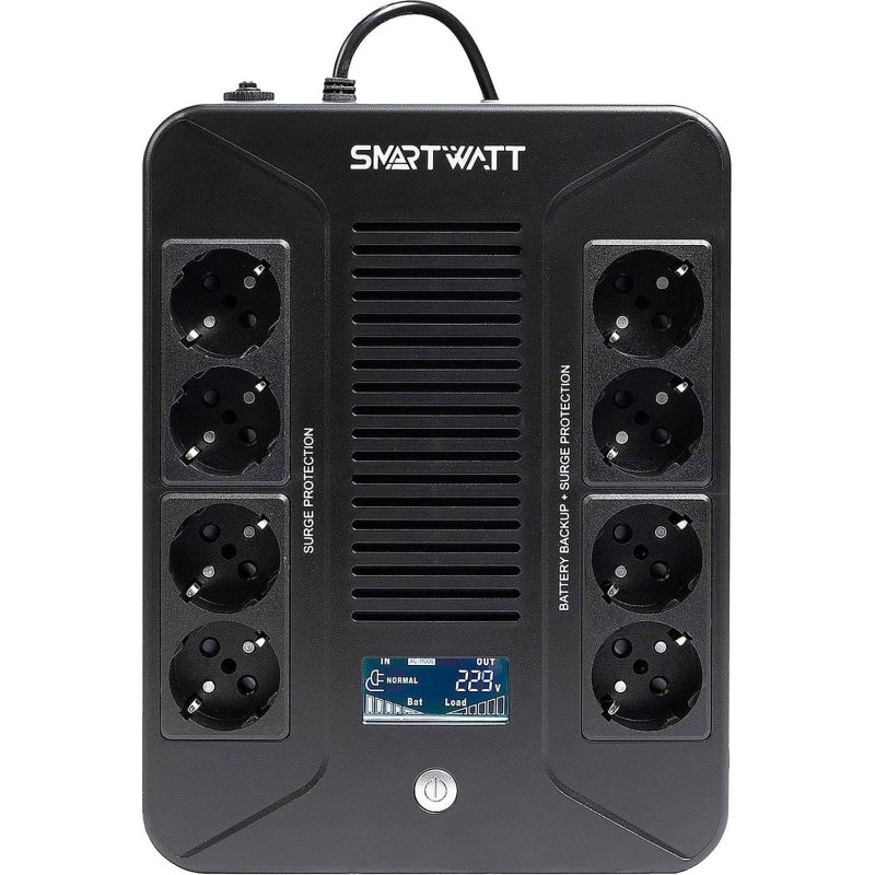 ИБП SMARTWATT UPS SAFE PRO LCD 600 лин.-инт. 600VA/360W Brick 8xEuro, LCD