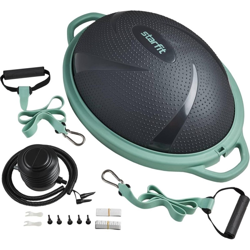 Полусфера BOSU STARFIT GB-503 с эспандерами,с насосом,сер/зел,ЦБ-00002736