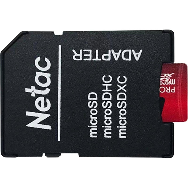 Карта памяти Netac MicroSD card P500 Extreme Pro 64GB, retail version w/SD