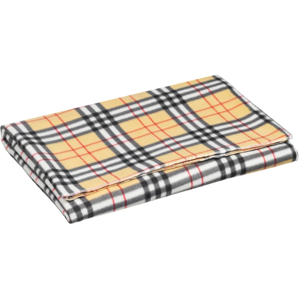 Плед флис Luscan, 130х170 см, 160 г/м2, клетка бежевая