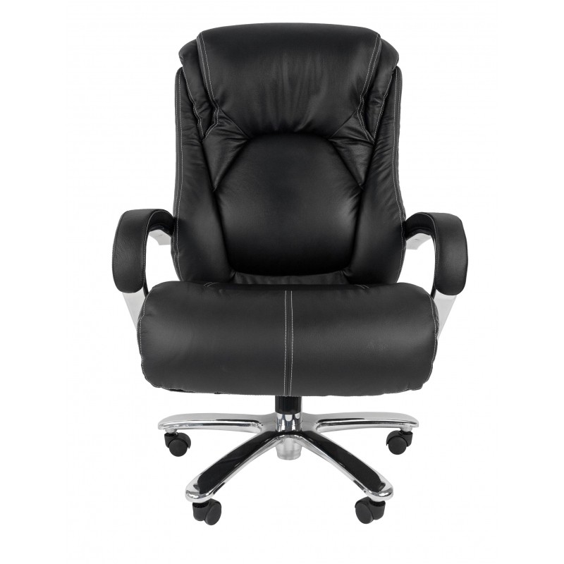 Кресло VT_CHAIRMAN 402 кожа черная, хром