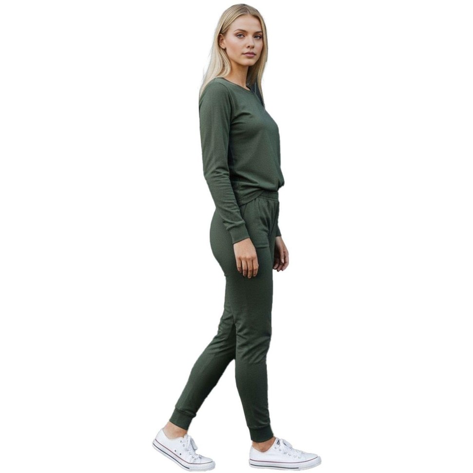 Белье нательное трикотаж женское зимнее с начесом цв.олива (р48-50)р158-164