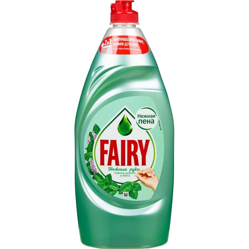 Средство для мытья посуды Fairy нежные руки чайное дерево и мята 900мл