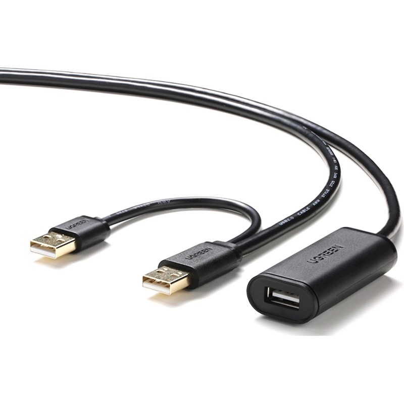 Удлинитель UGREEN US137 USB 2.0 Active, 5м, черный (20213)