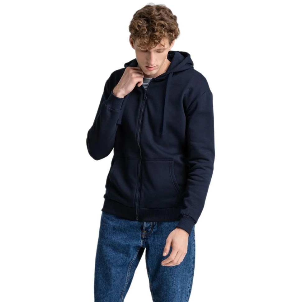 Толстовка на молнии с капюшоном Siverga Heavy 2.0, т-синяя,M