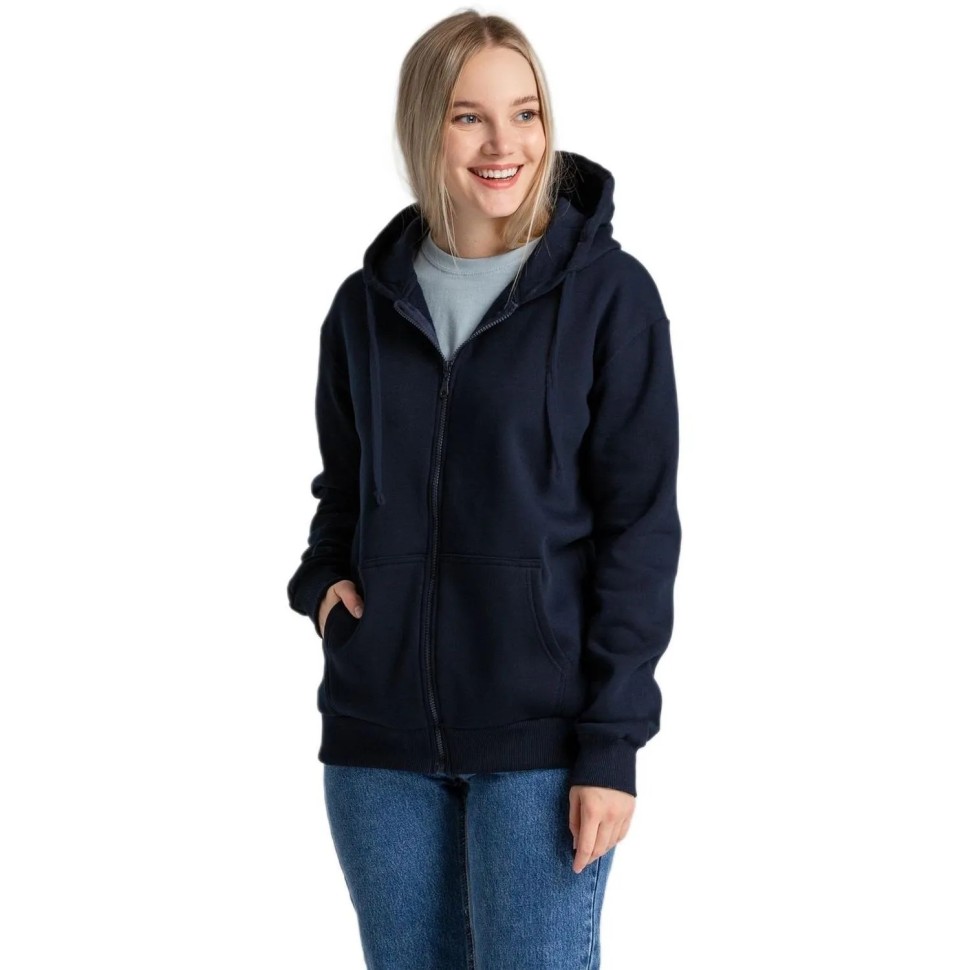 Толстовка на молнии с капюшоном Siverga Heavy 2.0, т-синяя,M