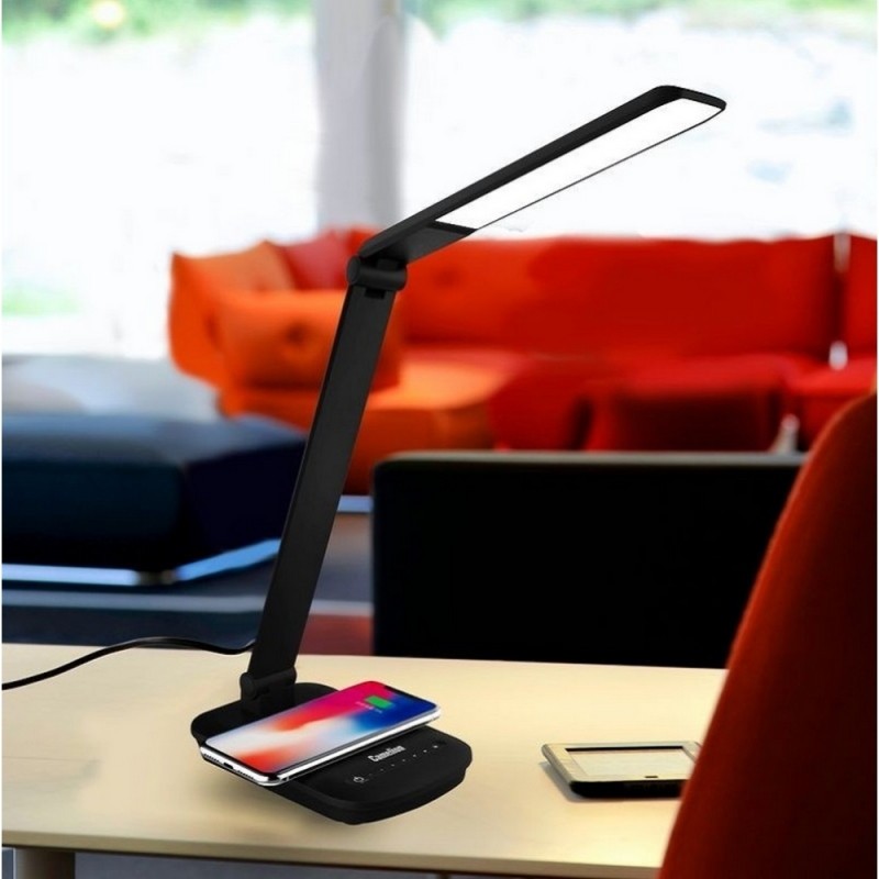 Светильник Camelion KD-825 C02 черн, 16 Вт, LED, с беспроводной зарядкой