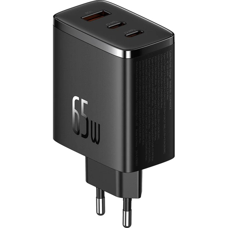 Зарядное устройство сетевое Baseus Cube Pro USB-Cx2+A 65W черный